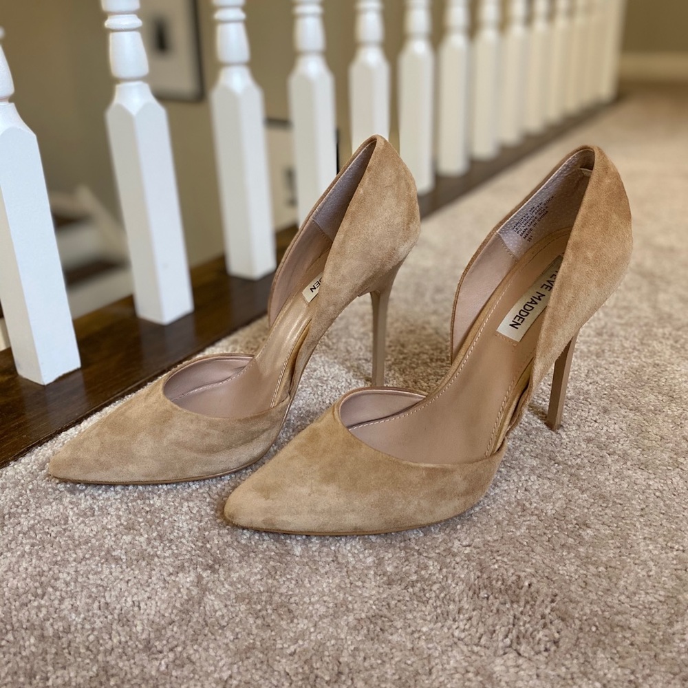 Steve Madden nude suede stilleto pumps sz 9